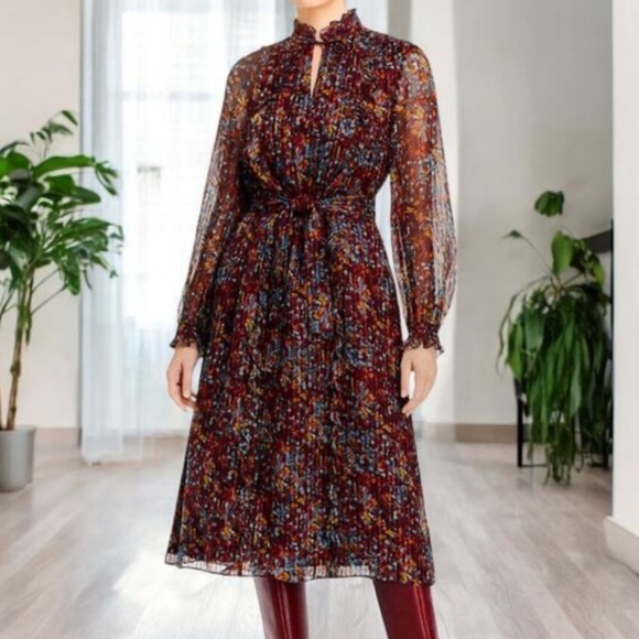 Lafayette 148 New York Dresses & Skirts - Lafayette 148 XS NWT Antique Ruby Multi Long Sleeve Maximalist Renaissance Dress